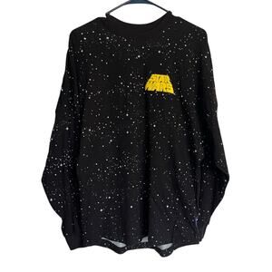 Disney Spirit Jersey Star Wars Space Star Night Black Long Sleeve T-Shirt Size S